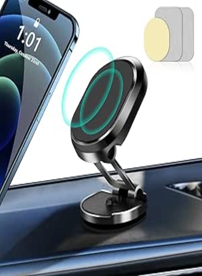 Sweetone Magnetic Mobile Car Holder, Car Phone Holder 360° Rotation, Magnetic Car Mobile Phone Holder, Universal Magnetic Car Holder for iPhone All Smartphones, with 2 Metal Sheets